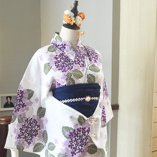 Ethnic Fabric - Traditioneller Yukata-Bademantel aus Baumwollstoff, Mädchenkleid, Sommer