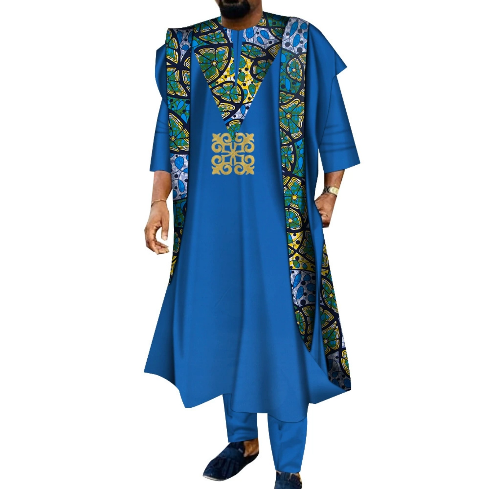 Boubou Men Africa - 3-teiliger Afrikanischer Bestickter Herren-Boubou Dashiki Agbada