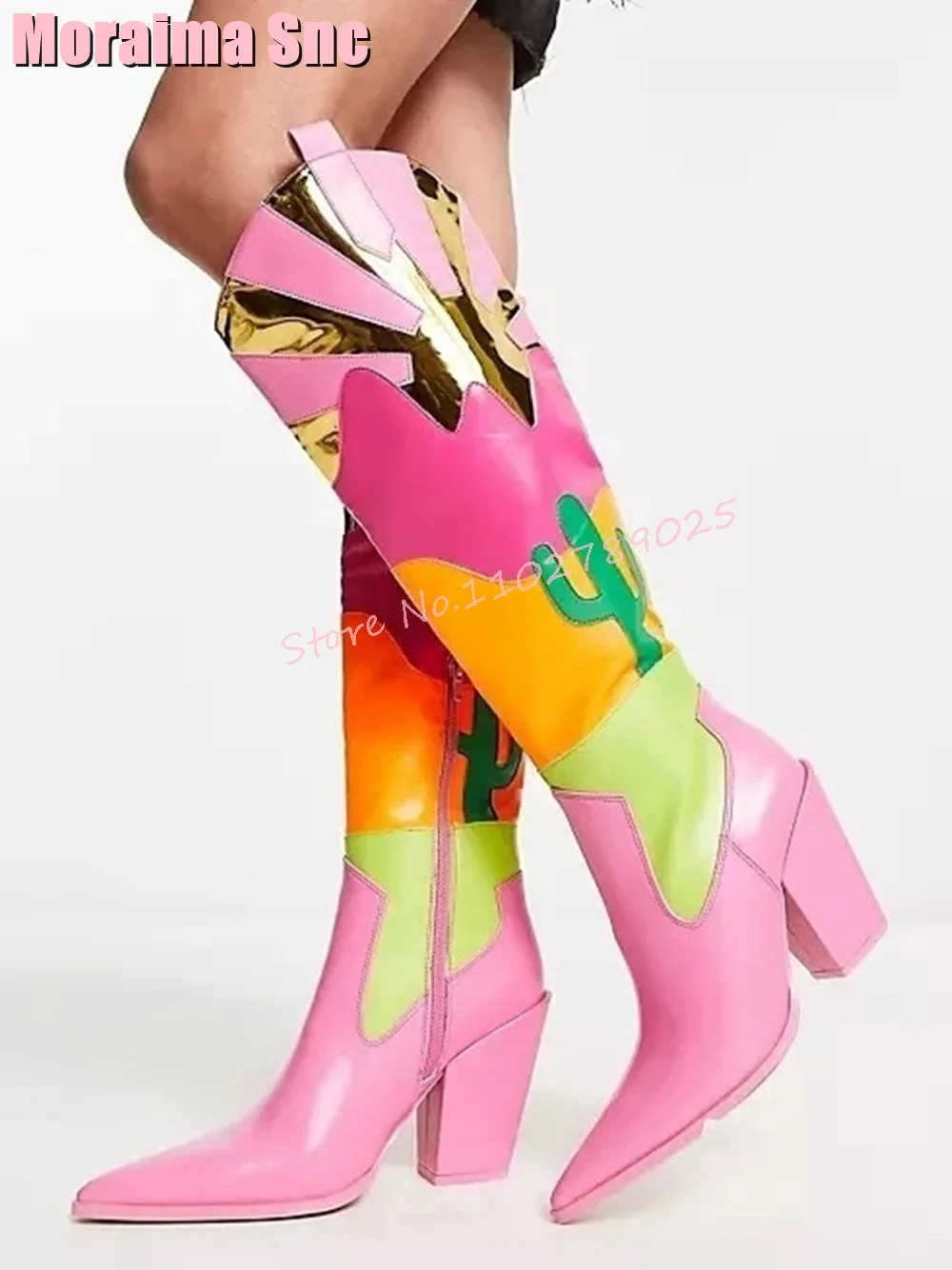 The Ethnic Fashion - 2026 Modische Mehrfarbige Damen-Stiefel mit Kniehöhe,