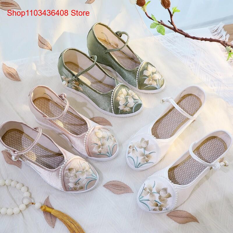 Ethnic Style - Neue leichte, dicksohlige, höhenvergrößernde Stoffschuhe für