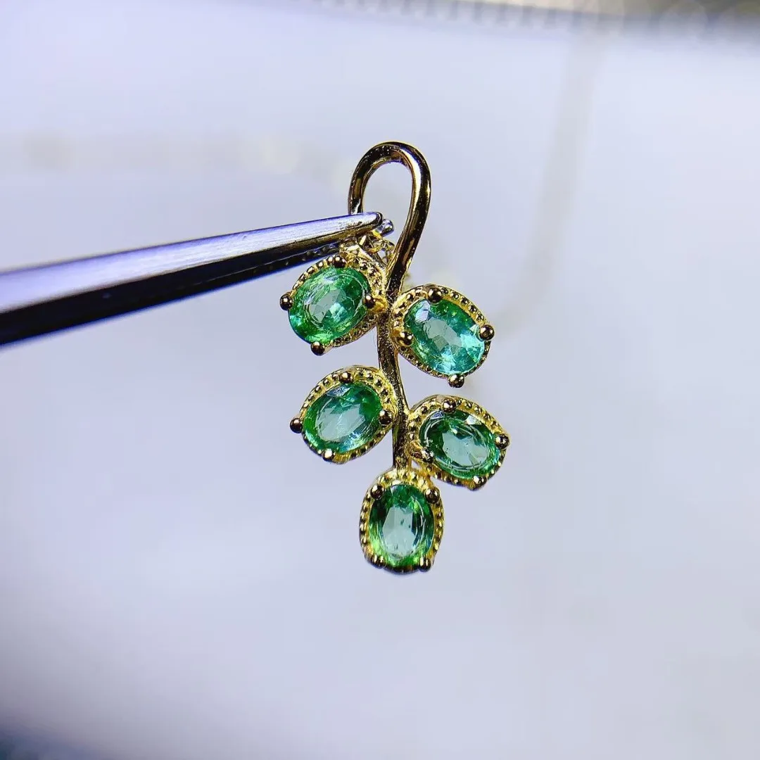 Ethnic Fashion Designer - Opulenter Anhänger aus echtem Smaragd und