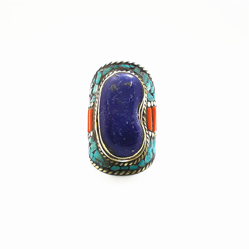 Ethnic Fashion Com - Tibetische große Ringe für Männer, weißes