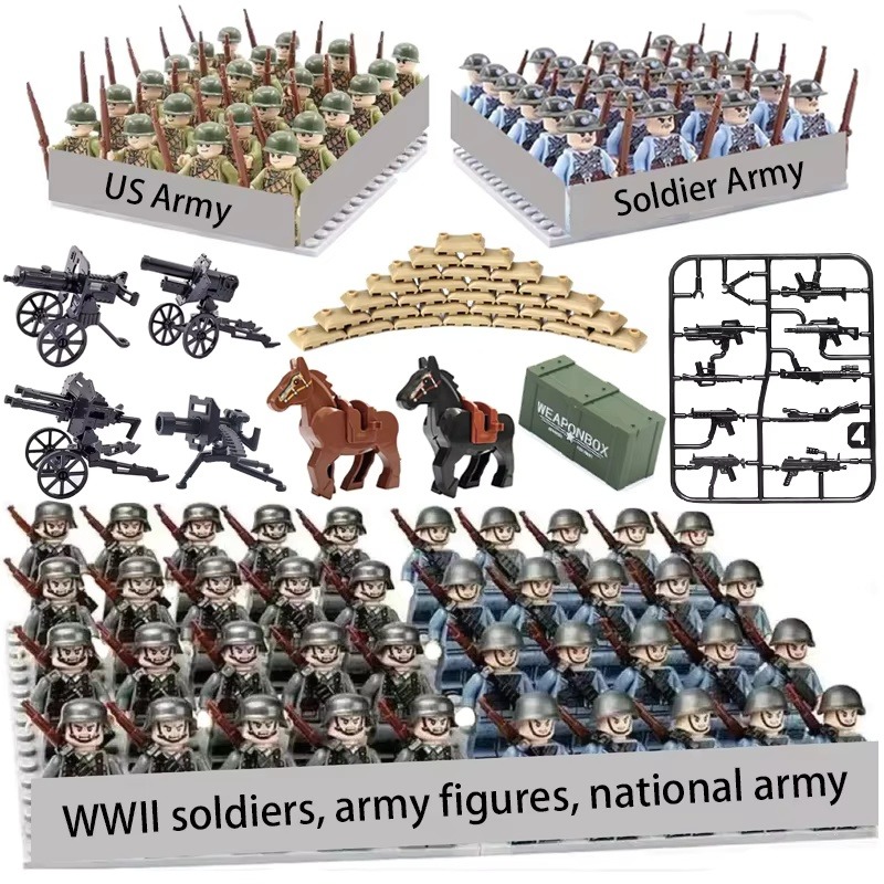 Ethnic Fashion World - Militärische Bausteine, Miniaturpuppen für Soldaten aus
