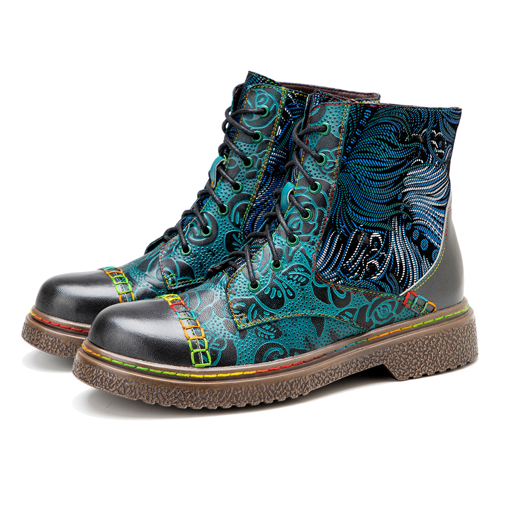 Ethnic Fabric - Socofy Raffan Winter Knöchel Damen Designer
