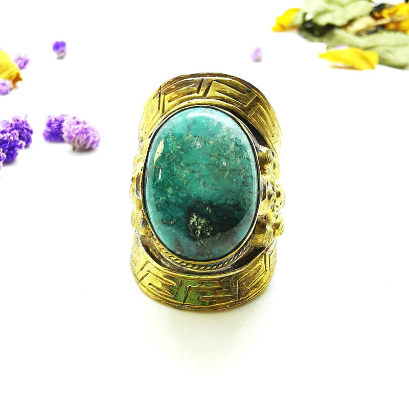 Ethnic Fashion Com - Tibetische Große Ringe für Männer Goldener
