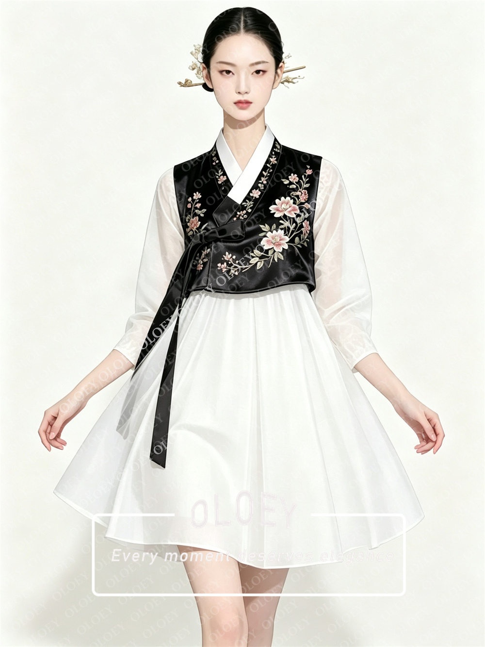 OLOEY Stilvolles Schwarzes Sat – Hanbok Modern Set Bewertung und Preis