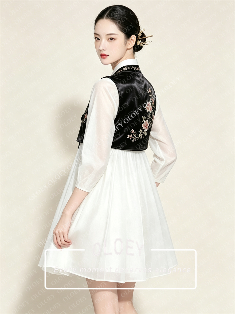 OLOEY Stilvolles Schwarzes Sat – Hanbok Modern Set Bewertung und Preis