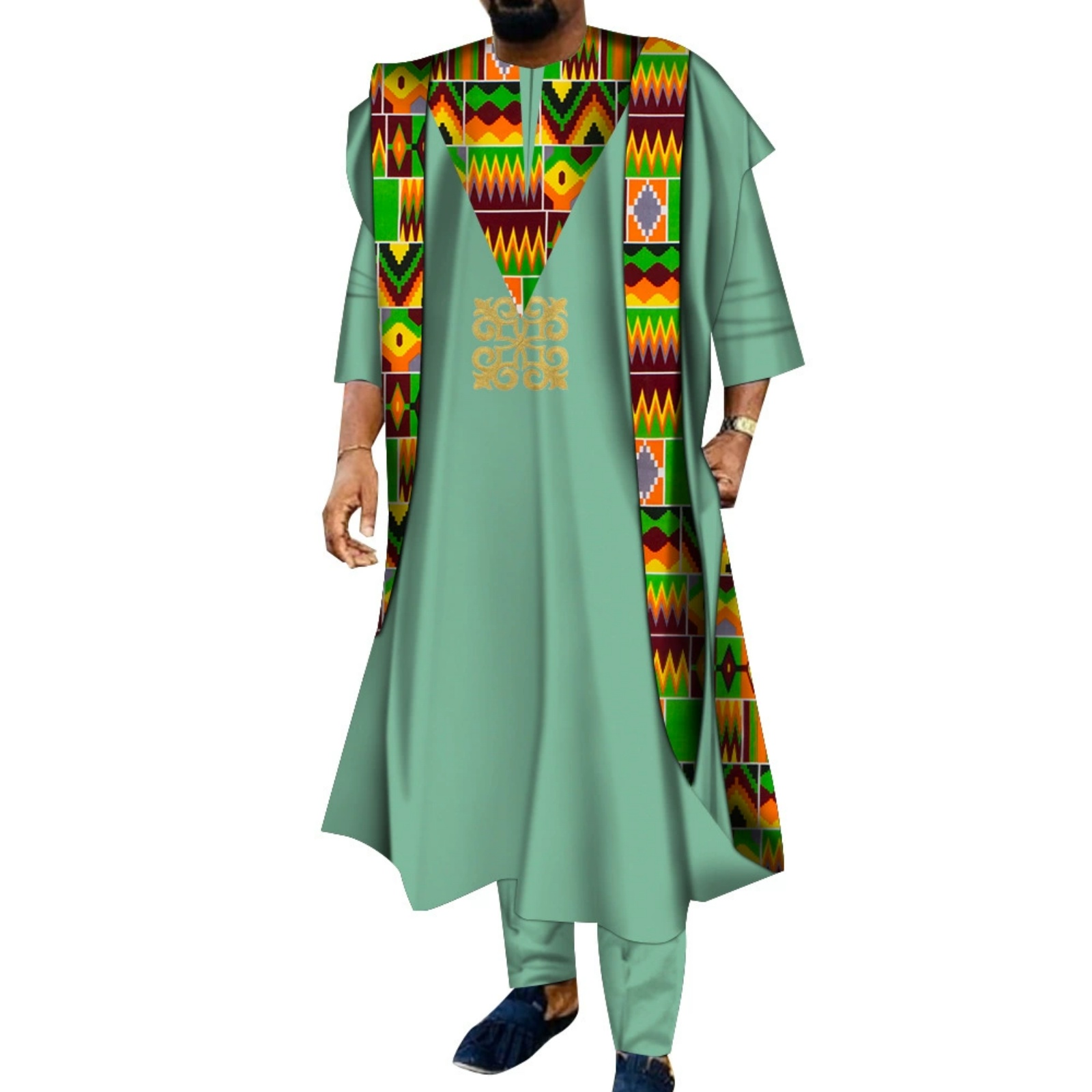 3-teiliger Afrikanischer Besti – Boubou Men Africa Bewertung und Preis