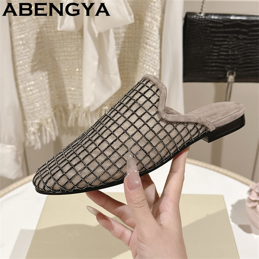 Glänzende Spitzen-Mesh-Slipper – The Ethnic Fashion Bewertung und Preis