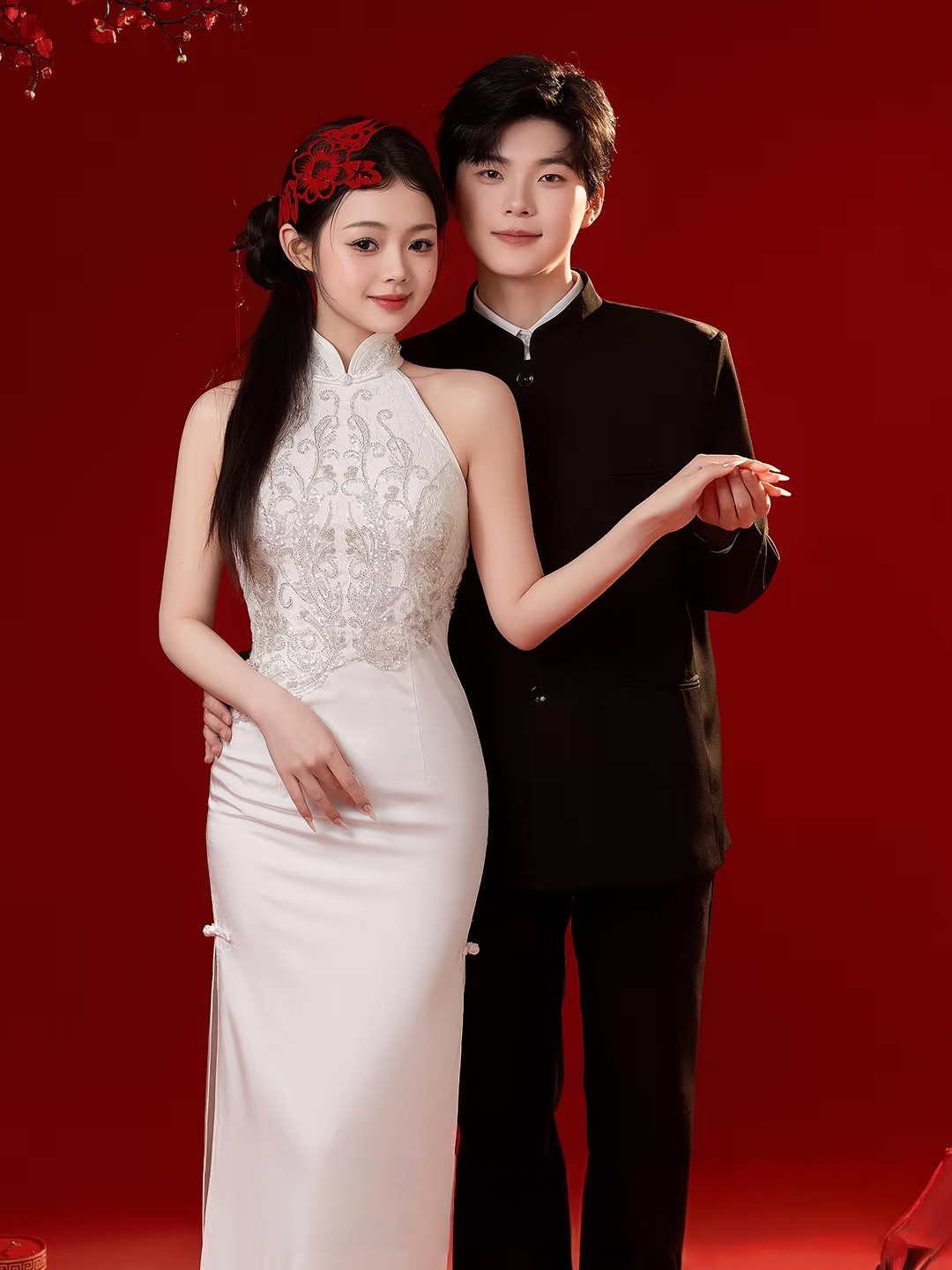 Elegantes weißes Qipao Hochzei – Ethnic Fashion Shoot Bewertung und Preis