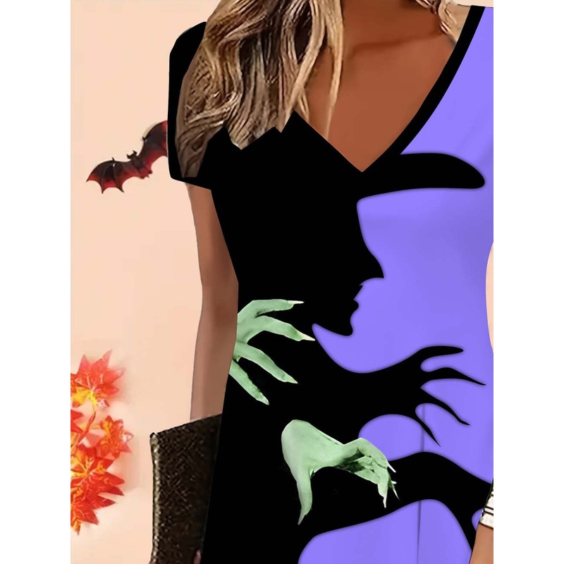 Damen-Halloween-Kleid mit V-Au – Y2K Ethnic Fashion Bewertung und Preis