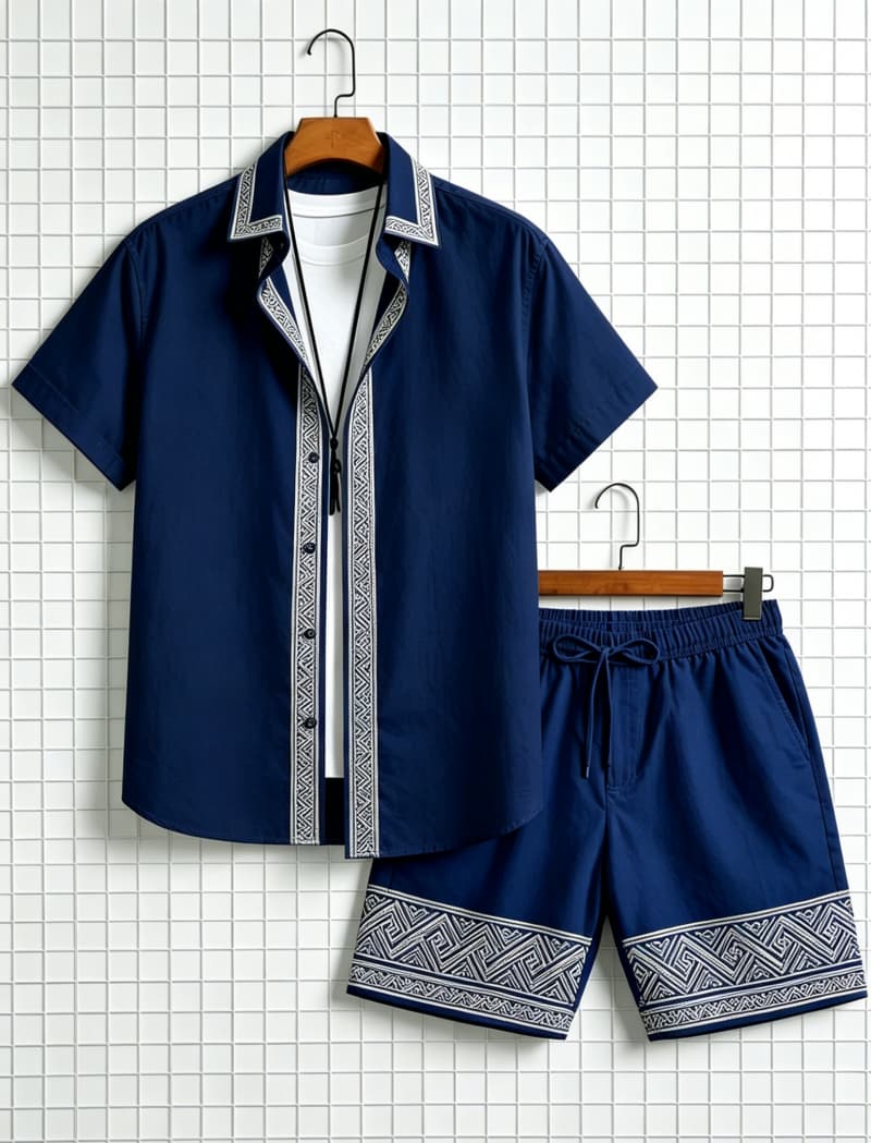 Herren-Set mit ethnisch bedruc – Ethnic Style Bewertung und Preis