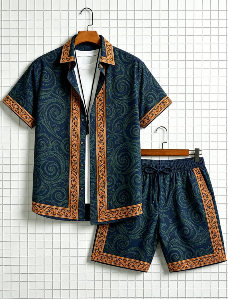 Herren-Set mit ethnisch bedruc – Ethnic Style Bewertung und Preis