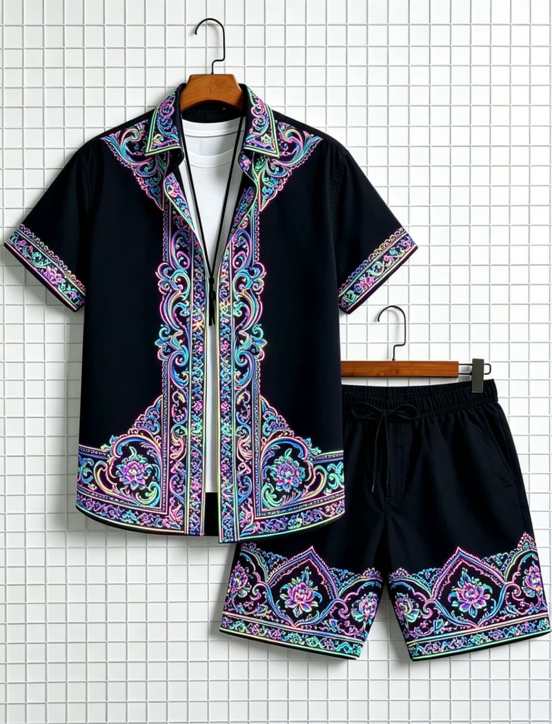 Herren-Set mit ethnisch bedruc – Ethnic Style Bewertung und Preis