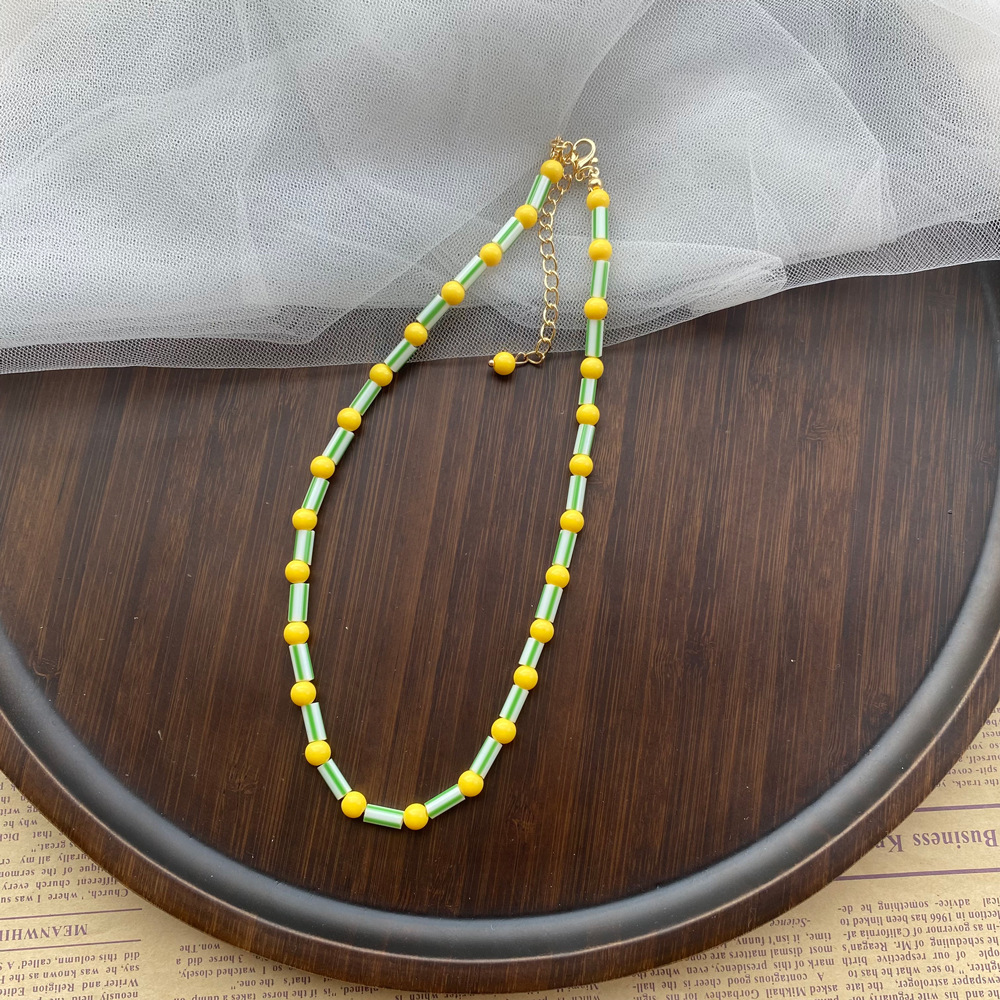 Modische Bunte Perlenkette Eth – Y2K Ethnic Fashion Bewertung und Preis