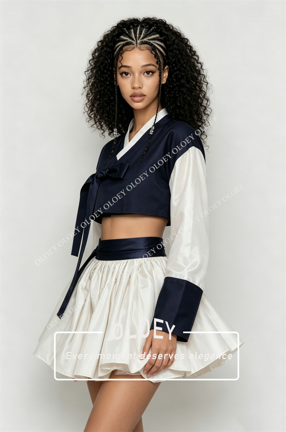 OLOEY Modernes Marineblau-Elfe – Hanbok Modern Set Bewertung und Preis