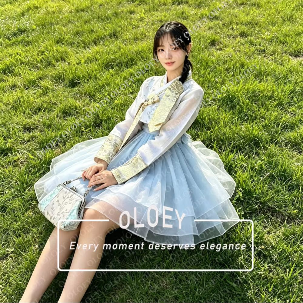 OLOEY Elegantes Hellblaues Elf – Hanbok Modern Set Bewertung und Preis
